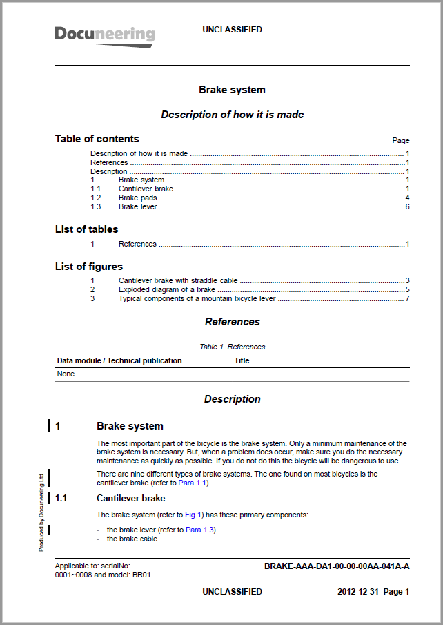 S1000D Issue 4.1 Demo Dataset - Descript doctype