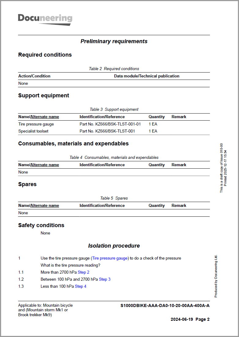 S1000D Issue 6 Demo Dataset - Fault Data Module