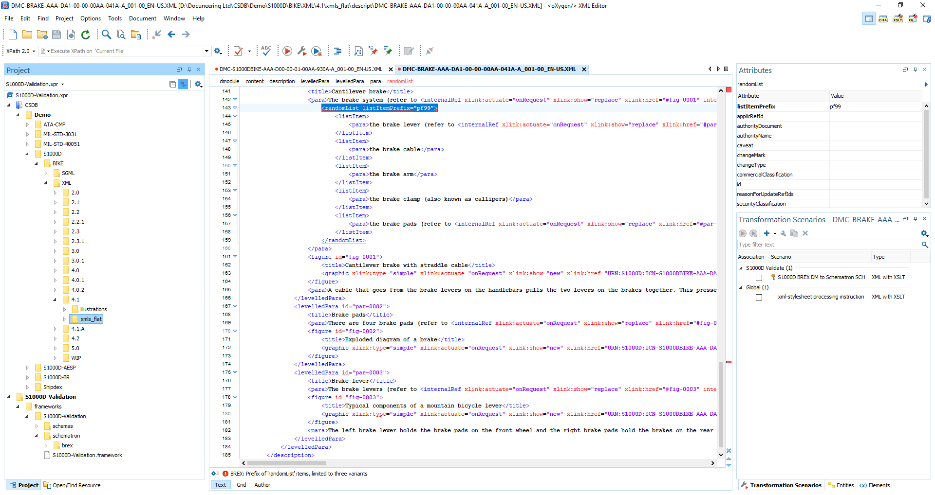 Docuneering - Oxygen XML S1000D BREX Validation