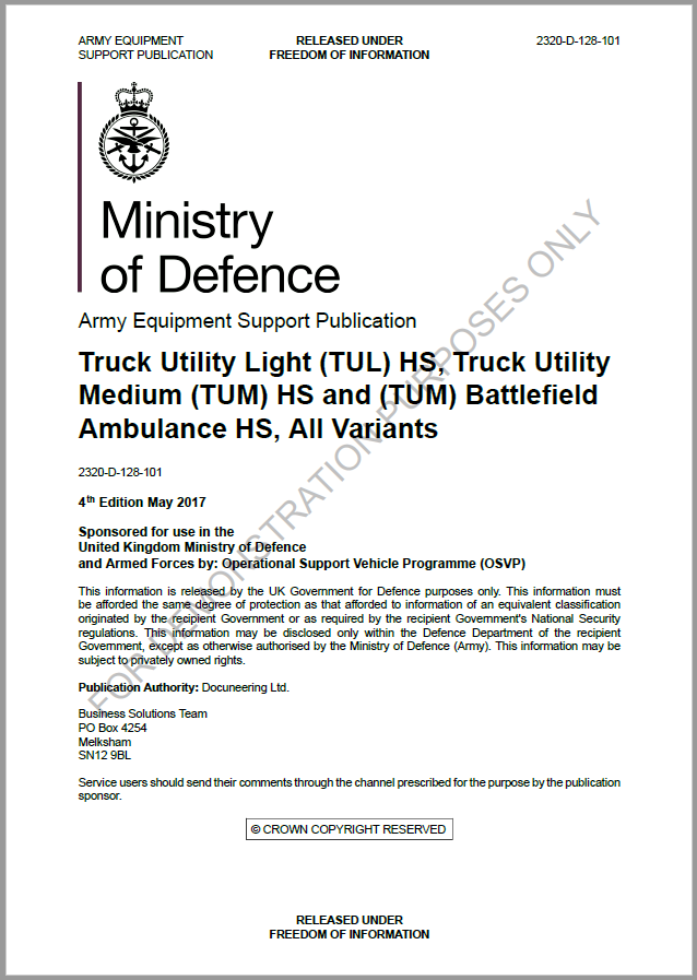 UK Ministry of Defence - Army Equipment Support Publication (AESP) - A4 layout UK Ministry of Defence - Army Equipment Support Publication (AESP) - A4 layout