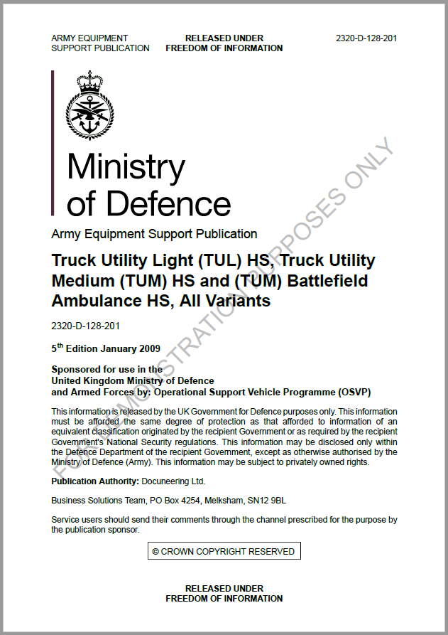 UK Ministry of Defence - Army Equipment Support Publication (AESP) - A5 layout UK Ministry of Defence - Army Equipment Support Publication (AESP) - A5 layout