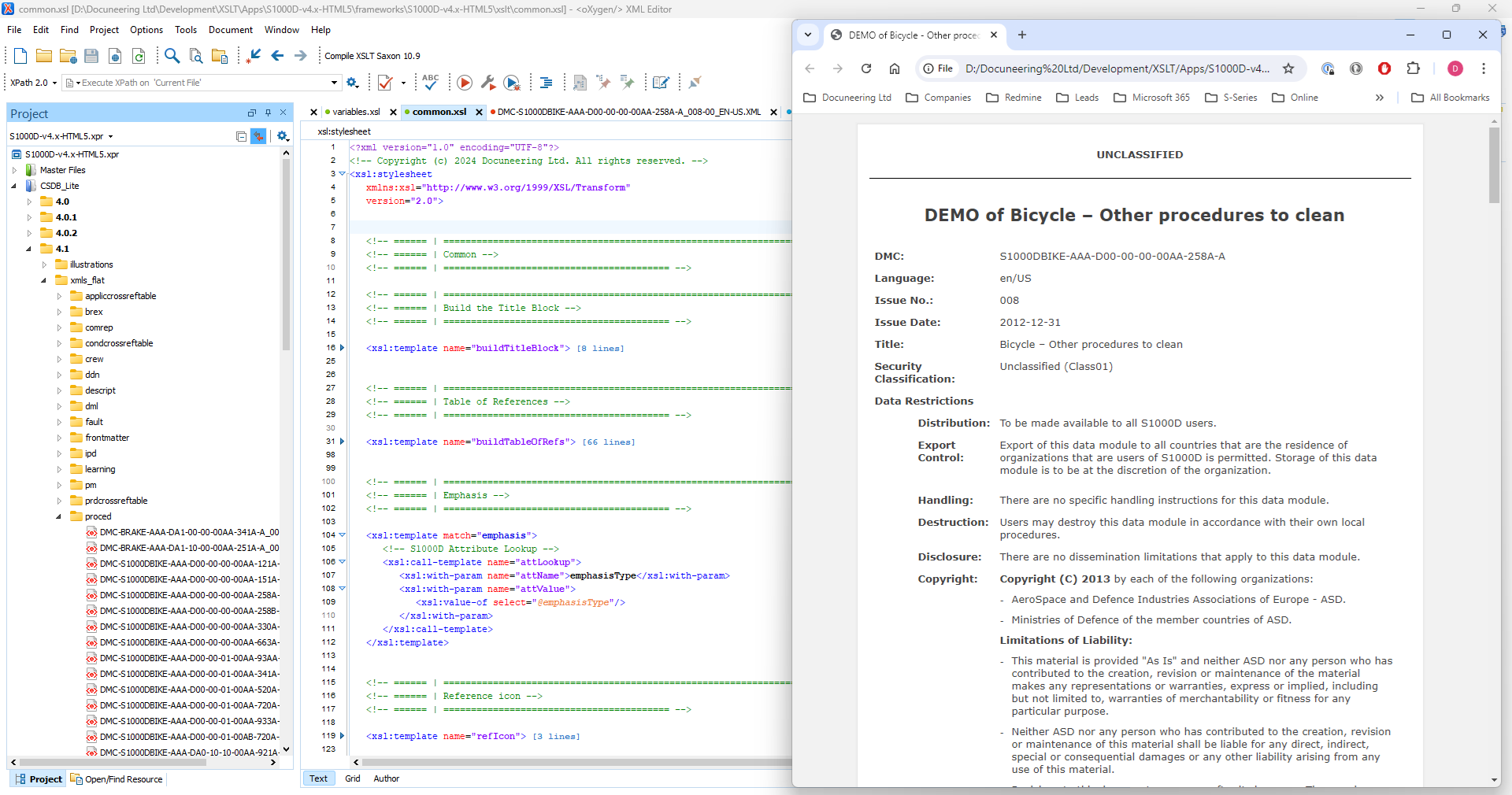 Docuneering S1000D XSLT Stylesheet Development